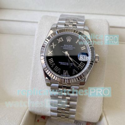 Swiss Clone A+ Rolex 31mm Datejust Black Dial 2824 Automatic Watch 